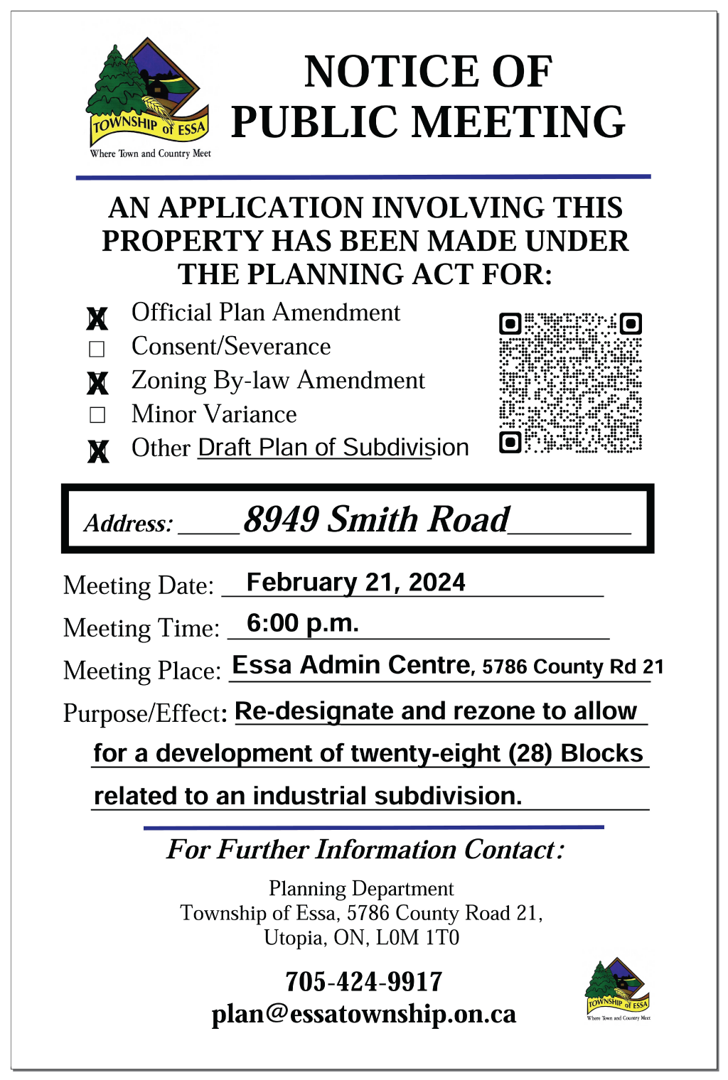 Township of Essa - Public Notice