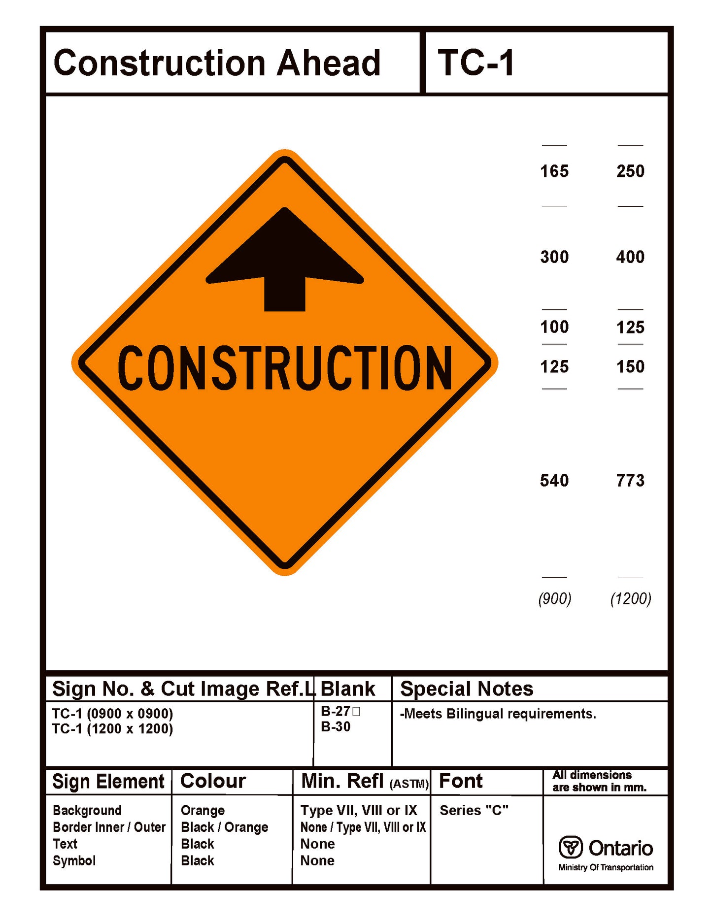 TC-001 Construction Ahead